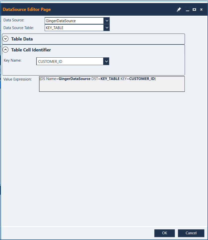 Identifier Column Data Source