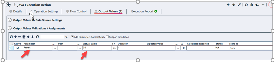 Java Execution Action