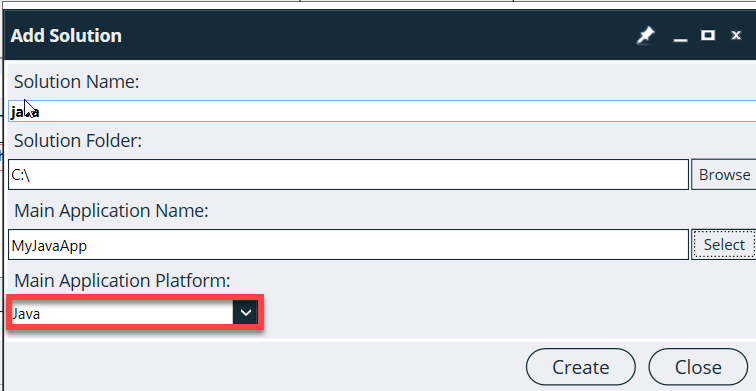 Java Execution Action