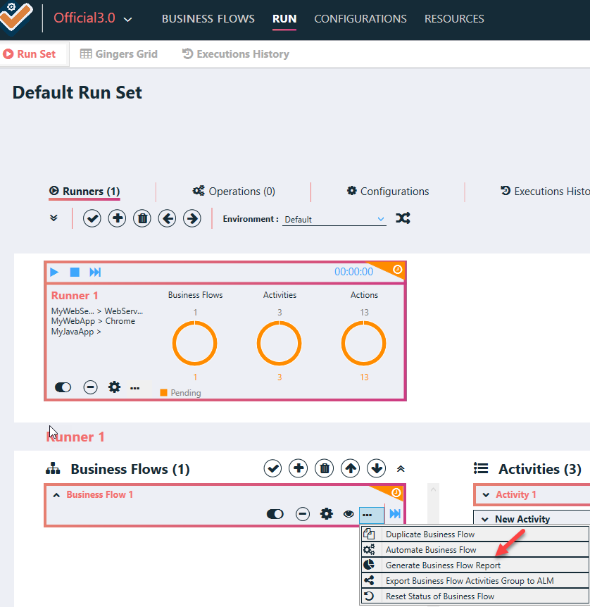 How to create Run Set Report