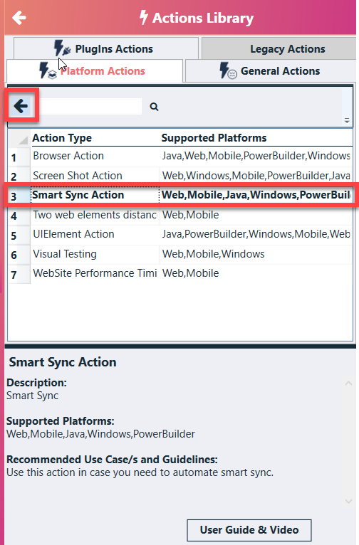 Smart Sync Action