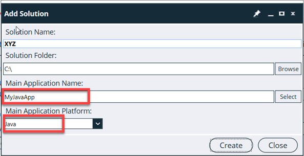 Launch Java Application Action