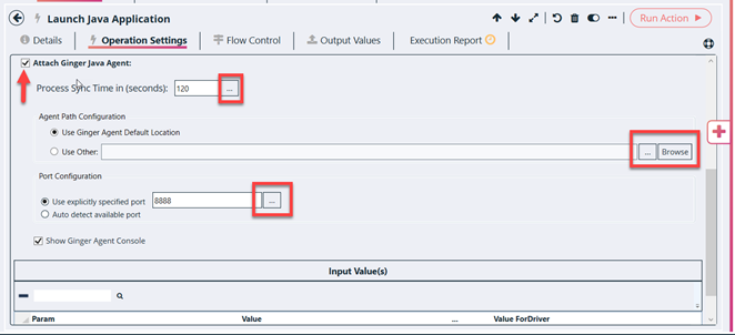 Launch Java Application Action